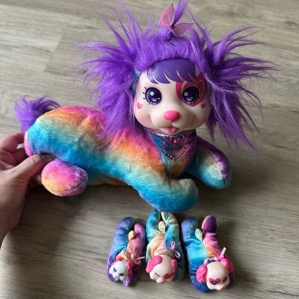 Puppy Surprise Just Play 2022 - Purple Rainbow Mama Dog & 3 Baby Girl Puppies